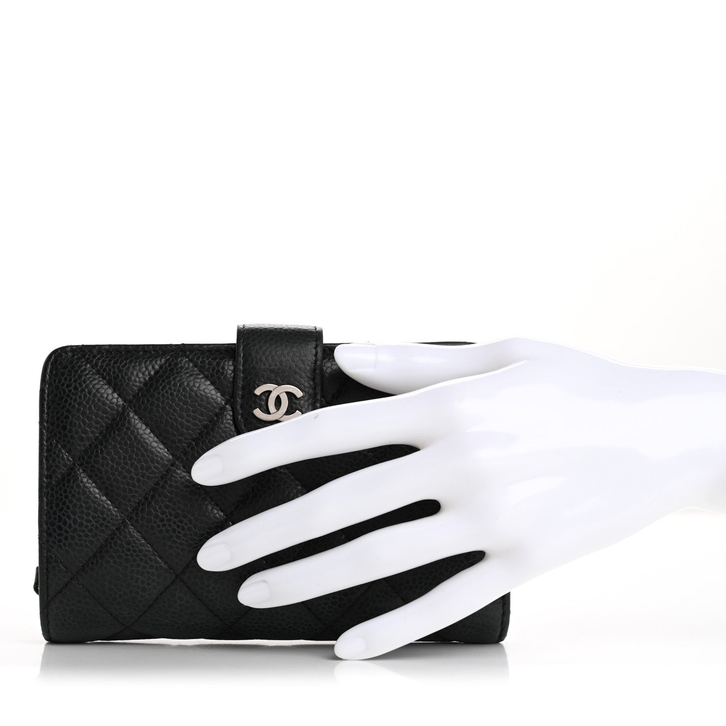 Caviar Quilted CC French Wallet Black