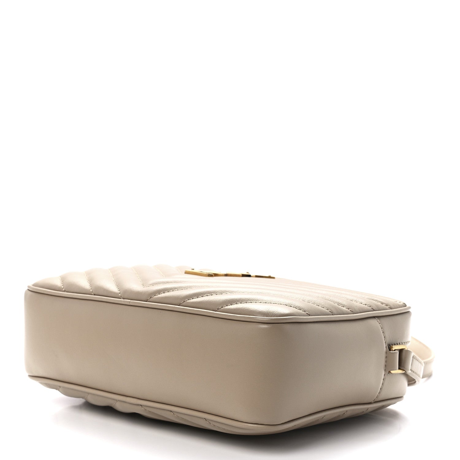 Saint Laurent Calfskin Matelasse Monogram Lou Camera Bag Dark Beige 8 of 10