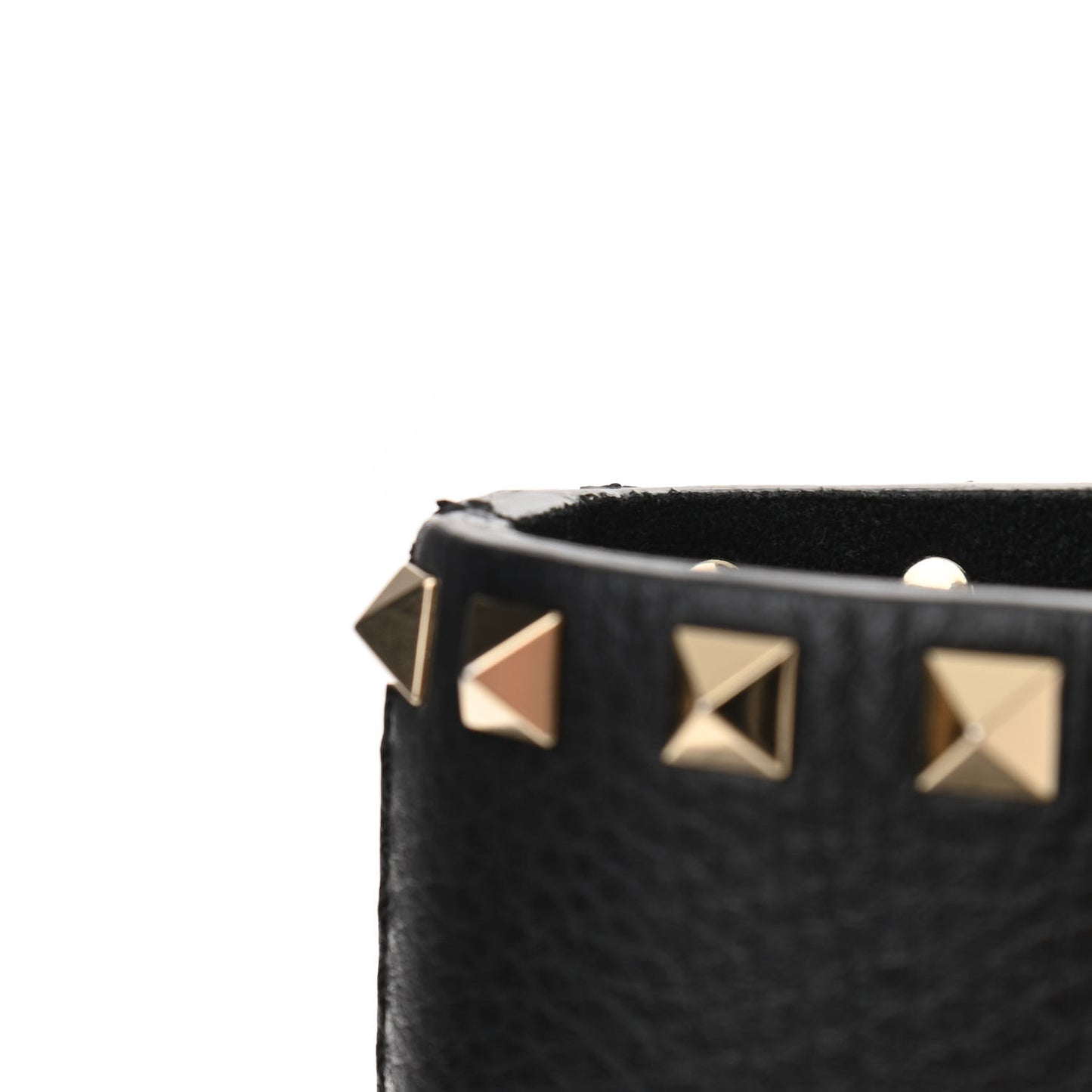 Grained Calfskin Small Rockstud Shoulder Tote Black