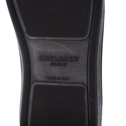 Saint Laurent Calfskin Metallic Ayers Signature Court Lips Sneakers 37 Oro Moon Black 13 of 18