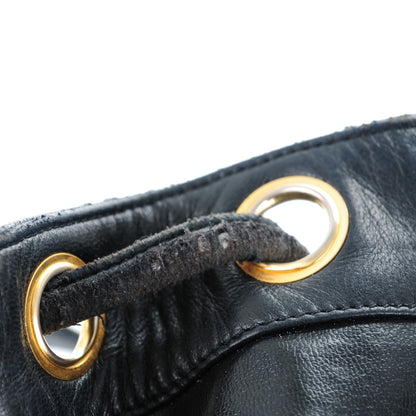 Chanel Lambskin CC Drawstring Bag Black 28 of 29