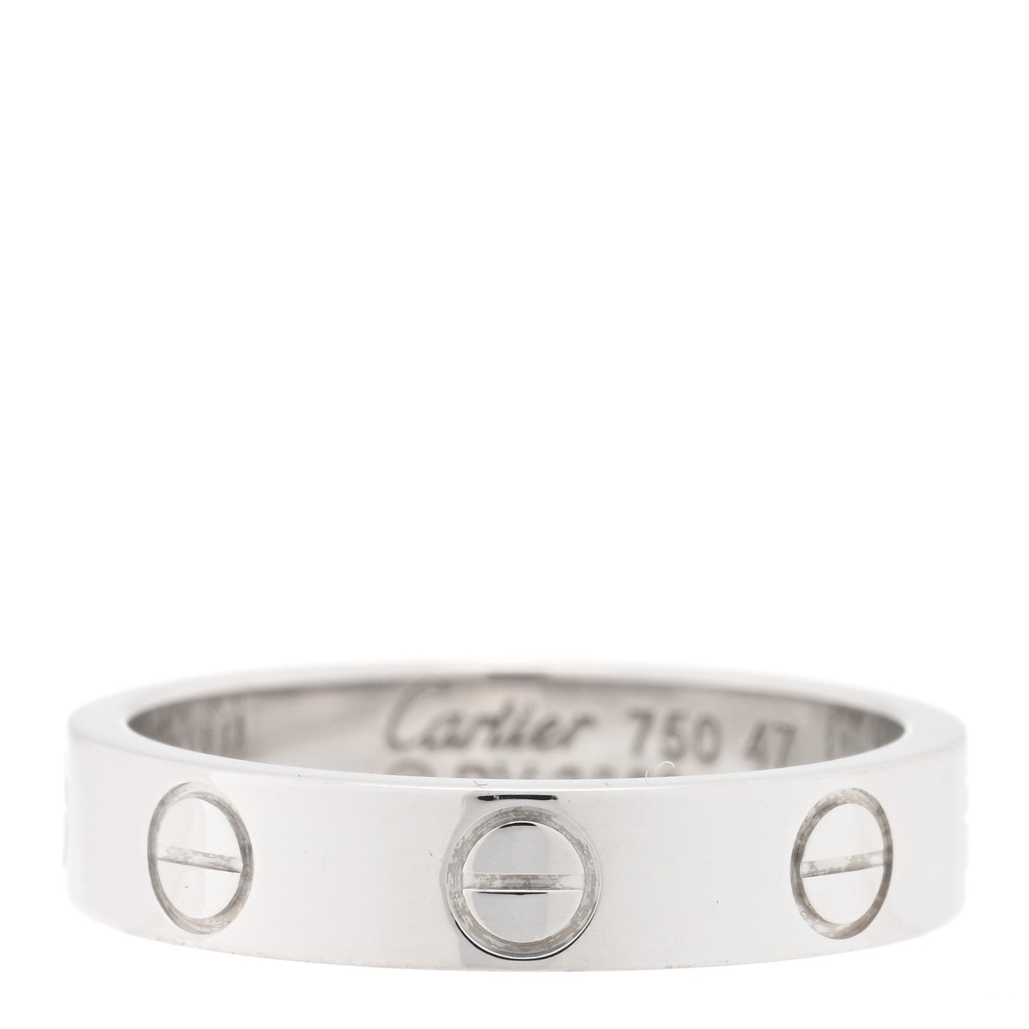 Cartier 18K White Gold 3.5mm LOVE Wedding Band Ring 47 4 1 of 4