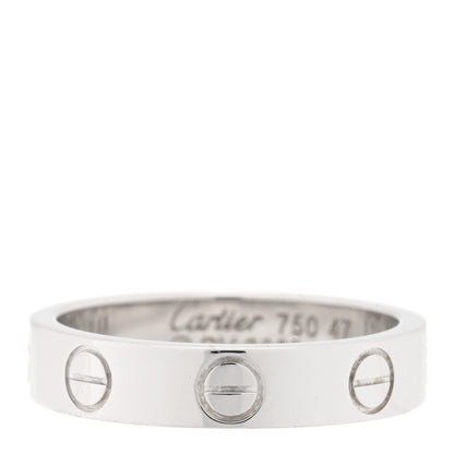 Cartier 18K White Gold 3.5mm LOVE Wedding Band Ring 47 4 1 of 4