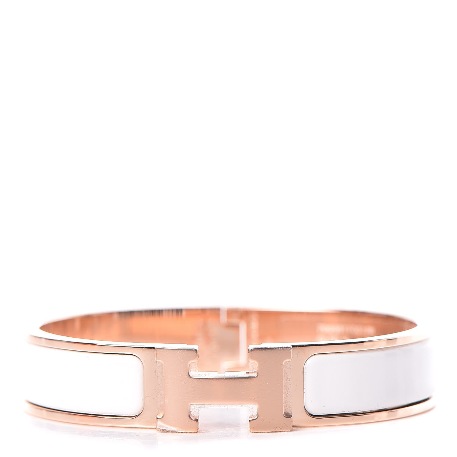 Hermes Enamel Narrow Clic Clac H Bracelet PM White 1 of 5