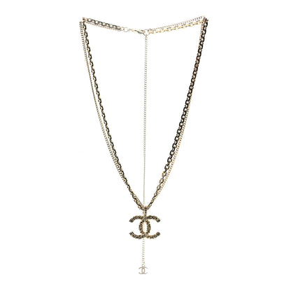 Chanel Crystal CC Multi Strand Chain Necklace Gold 3 of 5