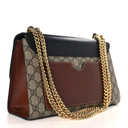 Gucci GG Supreme Monogram Calfskin Medium Padlock Shoulder Bag Beige Black Cuir 2 of 9