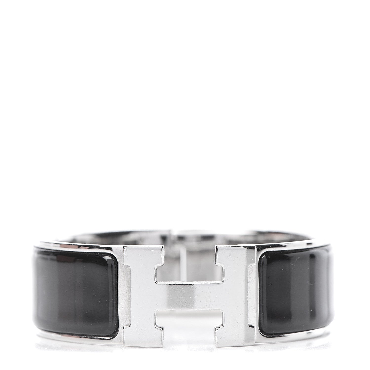 Hermes Enamel Wide Clic Clac H Bracelet PM Black 1 of 6