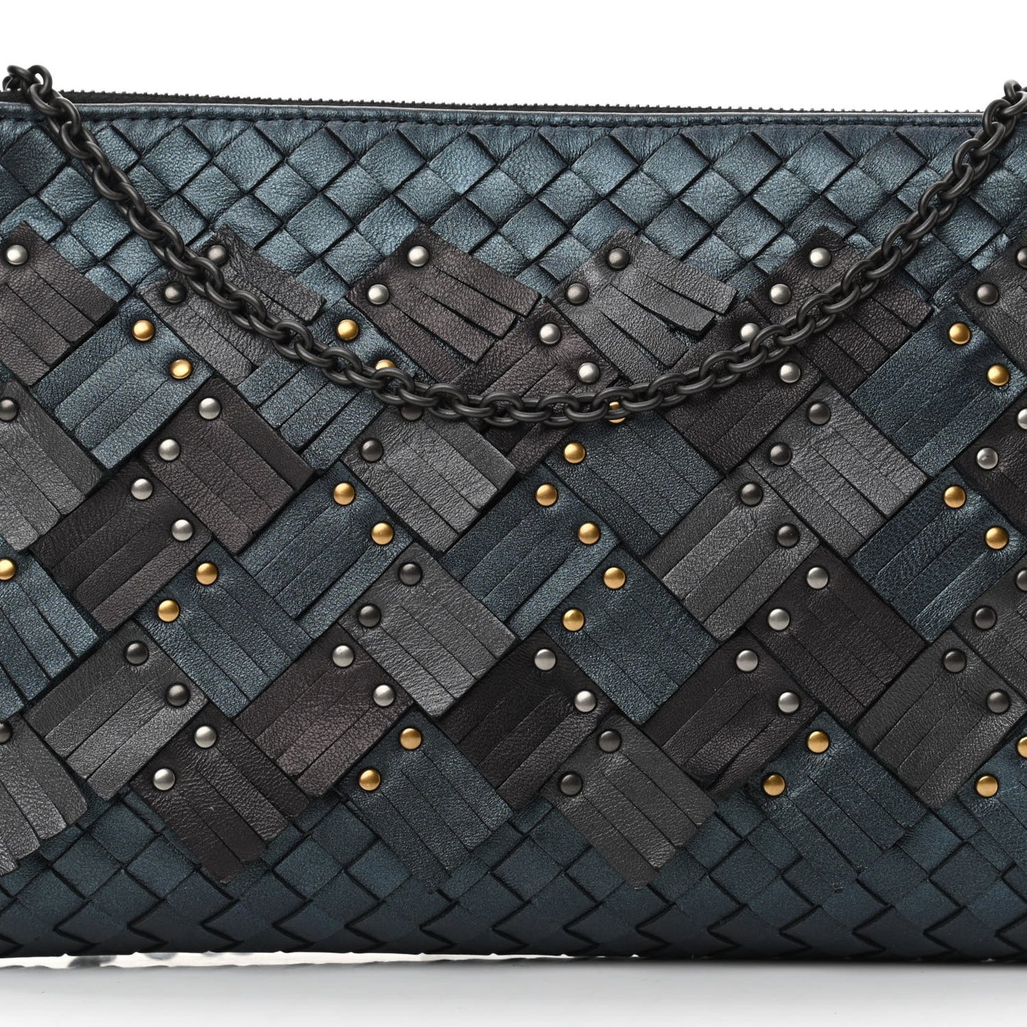 Nappa Intrecciato Studded Biletto Chain Crossbody Multicolor