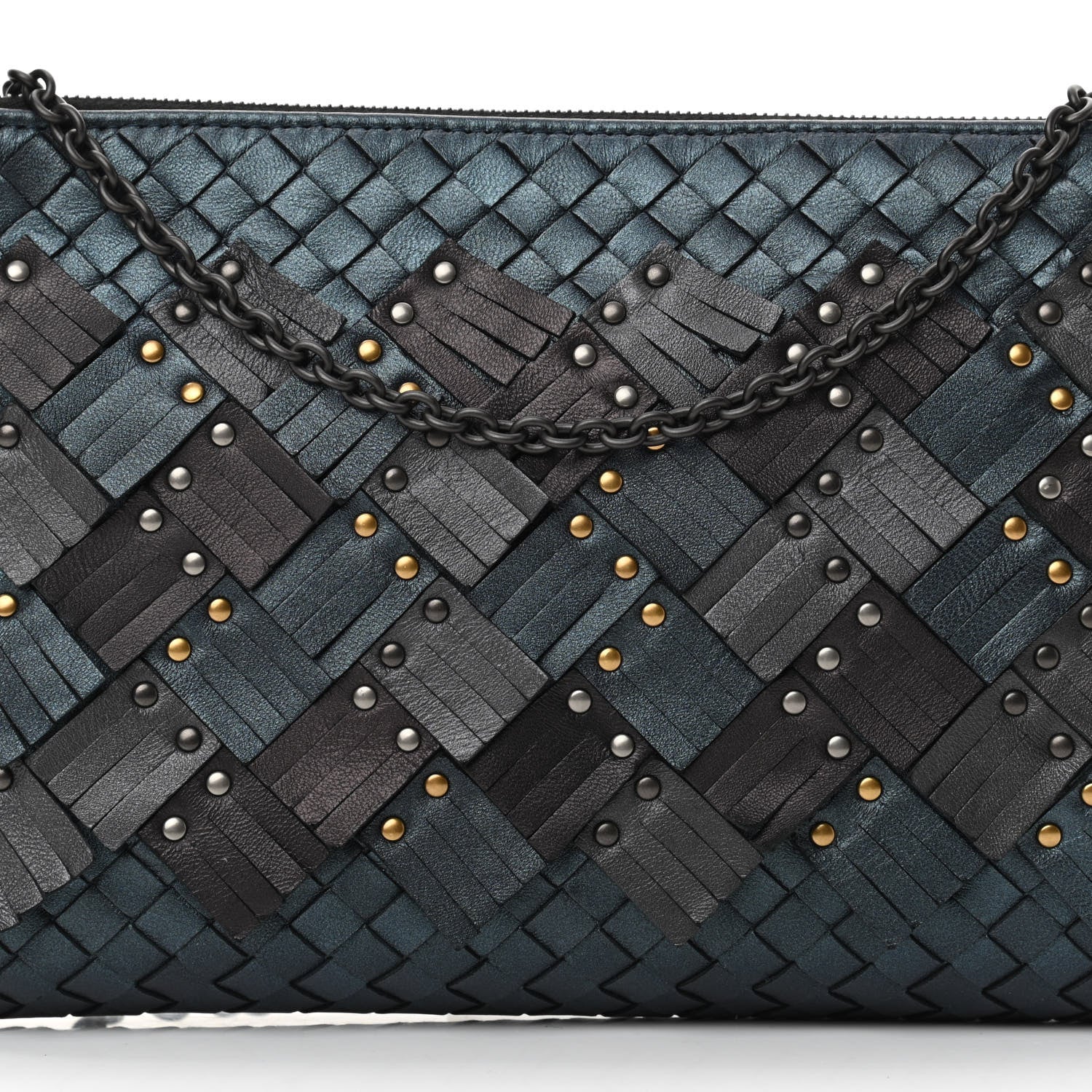 Bottega Veneta Nappa Intrecciato Studded Biletto Chain Crossbody Multicolor 8 of 13