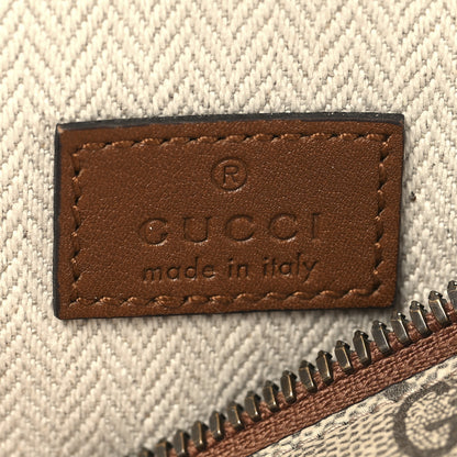 Gucci GG Supreme Monogram Emblem Calfskin Small Belt Bag Beige Dark Brown 6 of 12