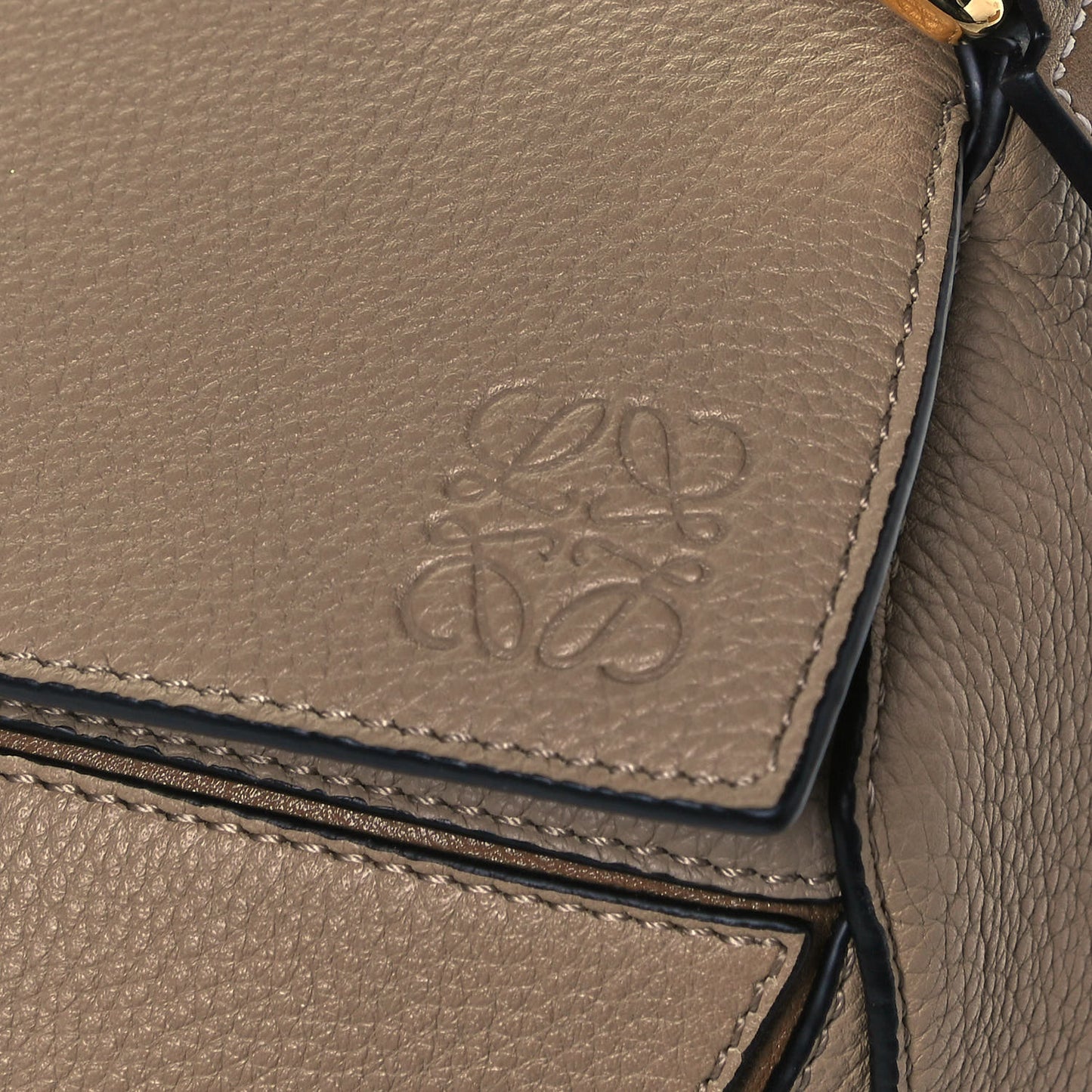 Grained Calfskin Medium Puzzle Bag Sand Mink
