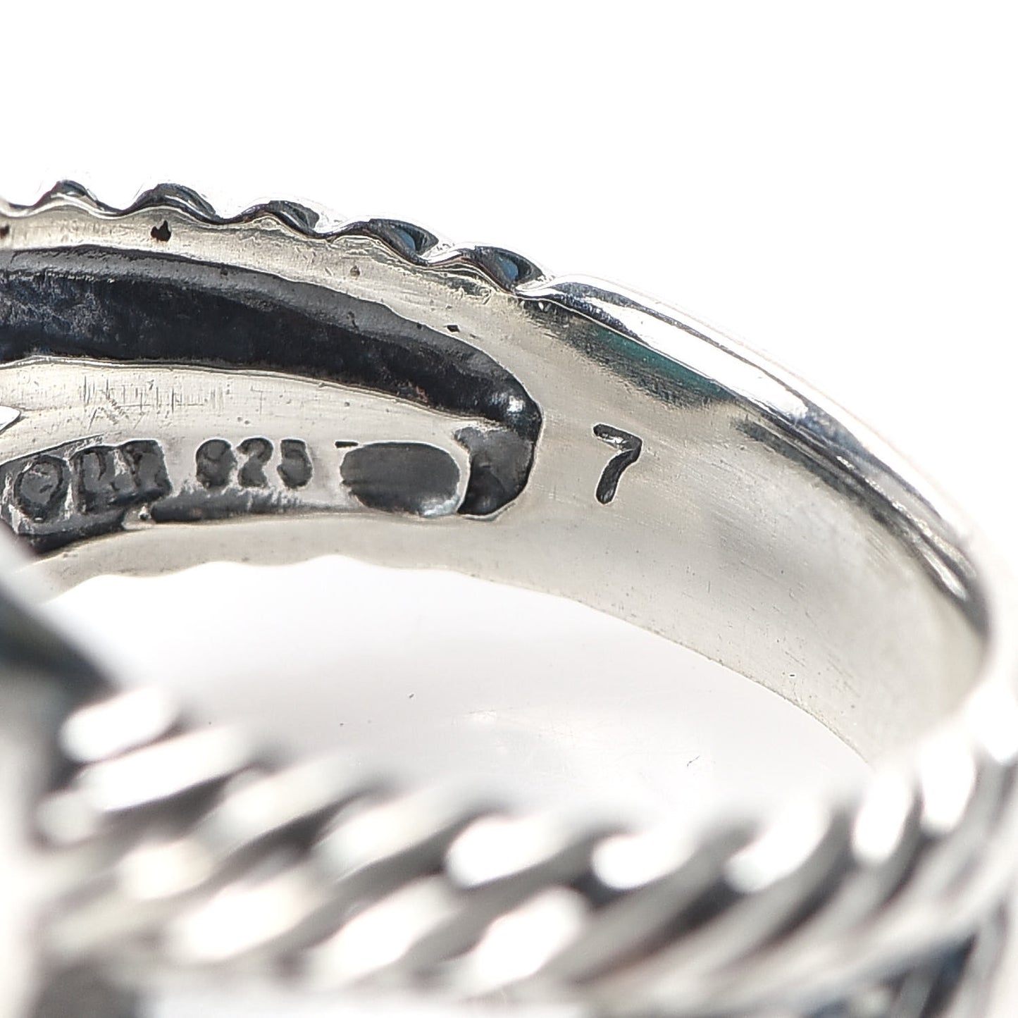 Sterling Silver Diamond Turquoise 11mm Albion Ring 54 7