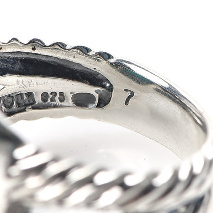 David Yurman Sterling Silver Diamond Turquoise 11mm Albion Ring 54 7 5 of 6