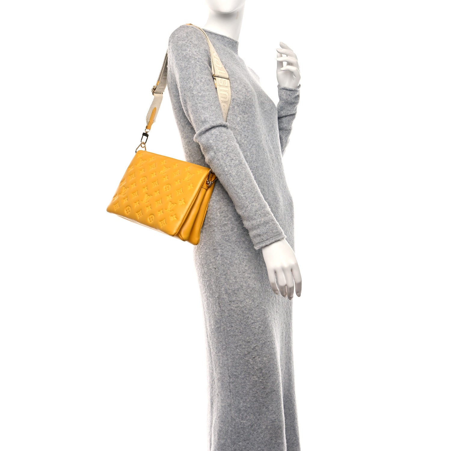 Louis Vuitton Lambskin Embossed Monogram Coussin PM Sunflower 2 of 11