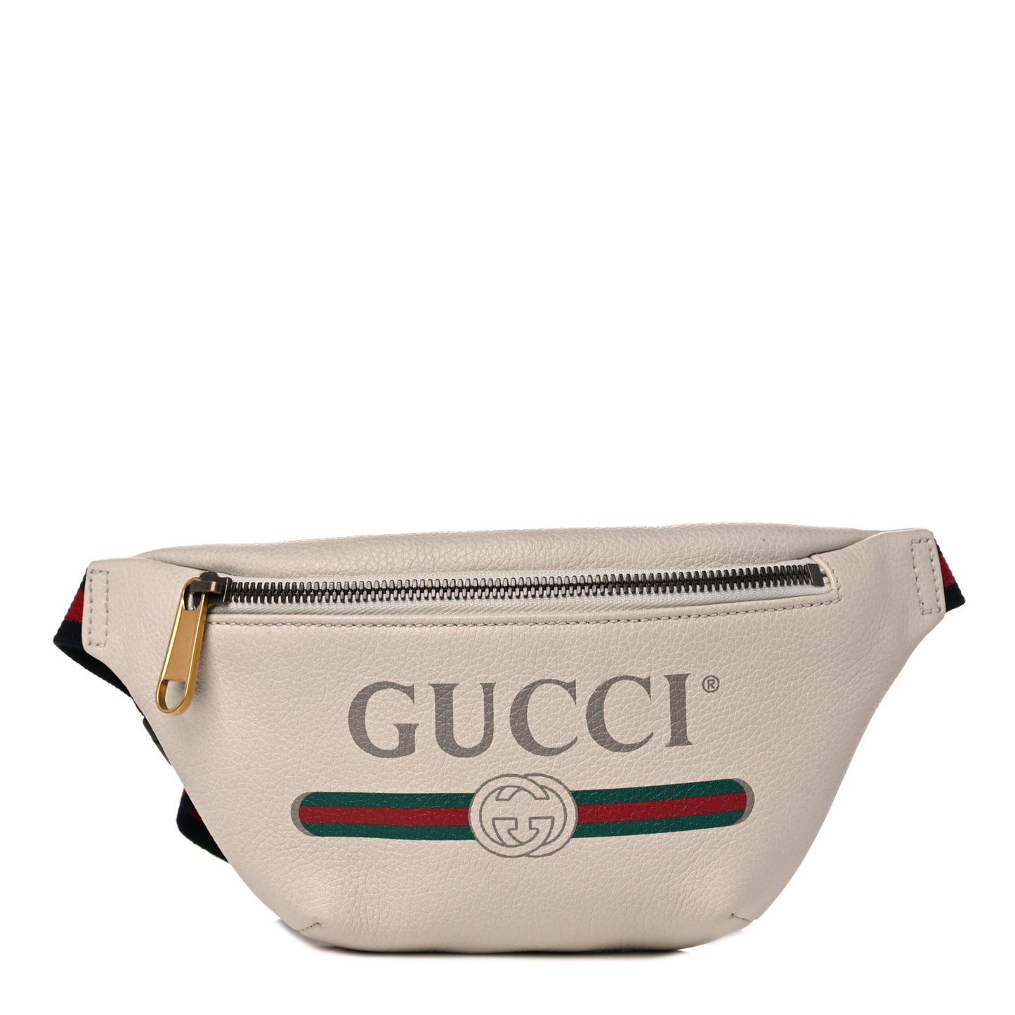 Grained Calfskin Small Logo Belt Bag White