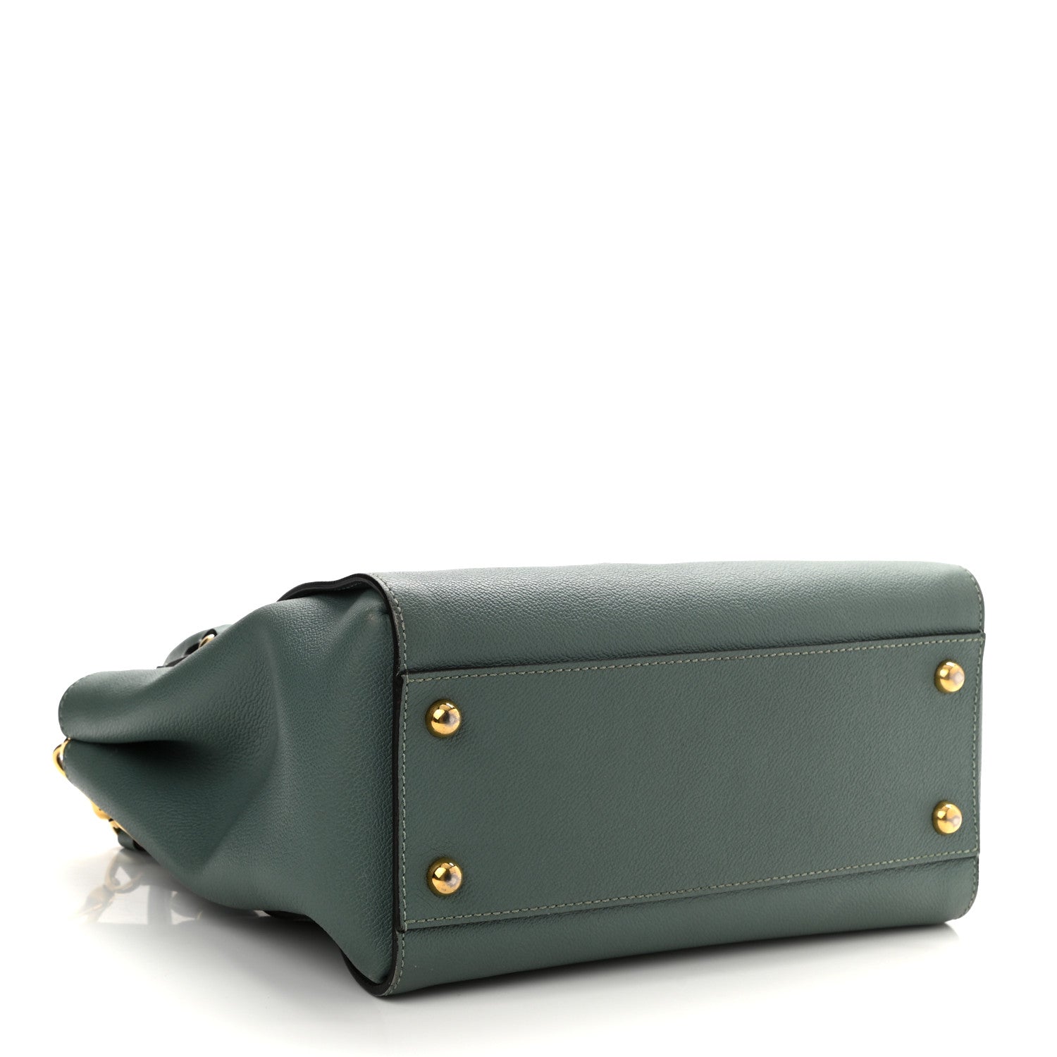 Burberry Soft Grain Calfskin Medium Buckle Tote Celadon Blue 4 of 10