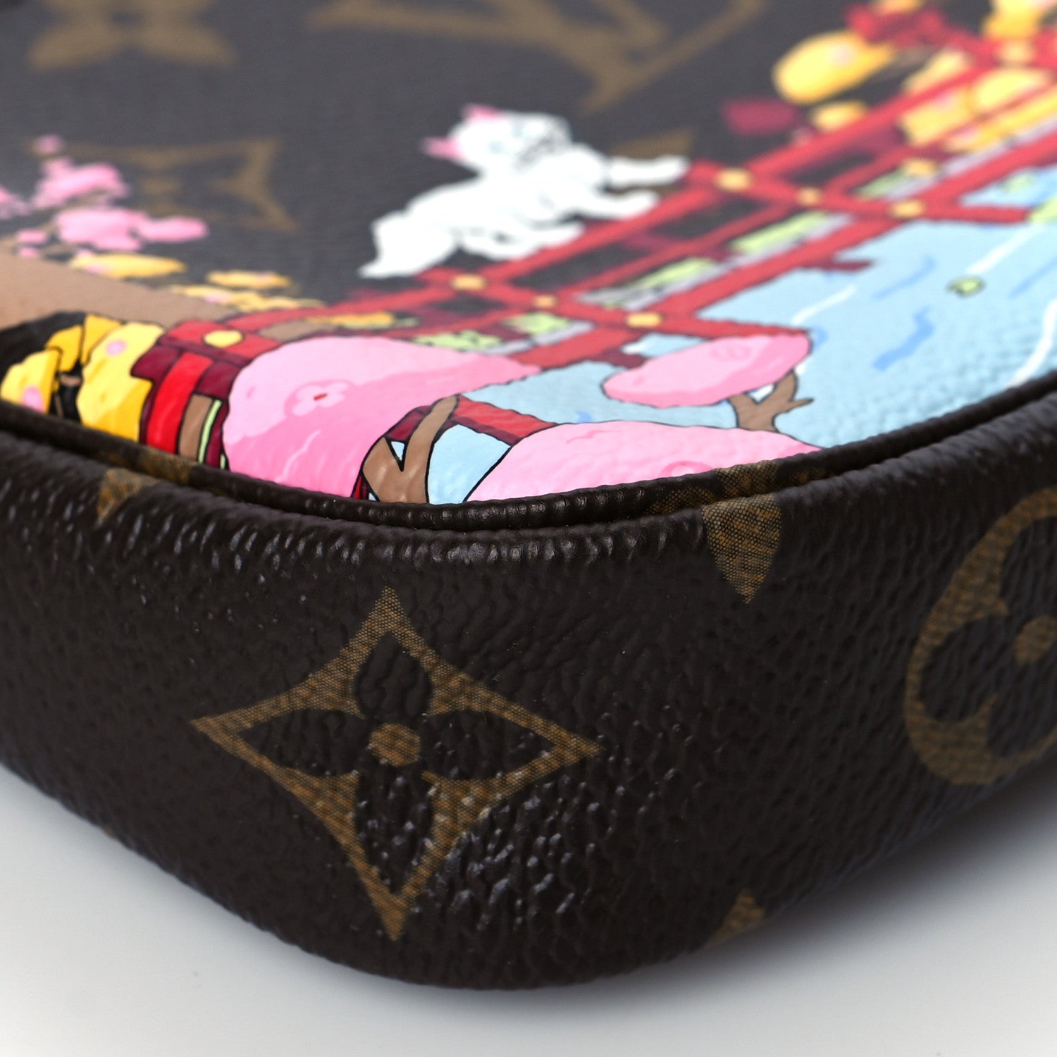 Louis Vuitton Monogram 2021 Christmas Animation Japanese Garden Mini Pochette Accessories Wisteria Pink 9 of 11