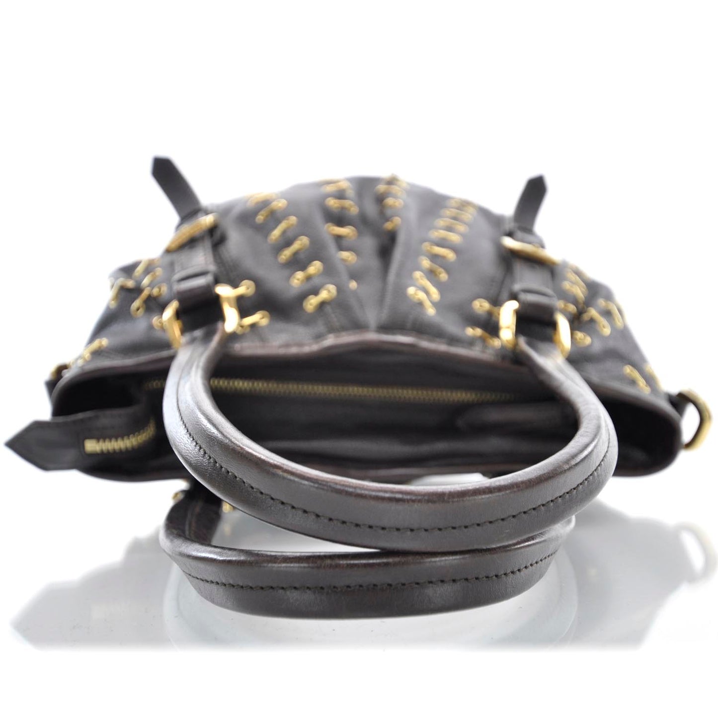 Leather Metal Stitch Lowry Brown