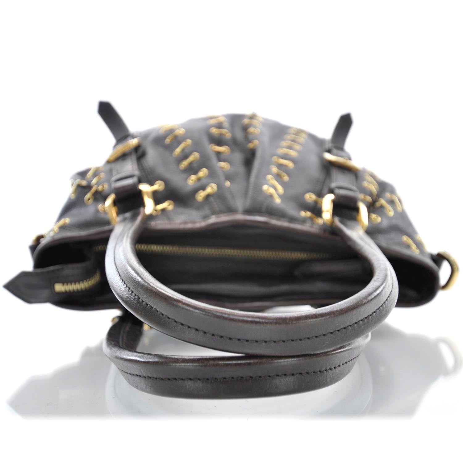 Burberry Leather Metal Stitch Lowry Brown 5 of 11