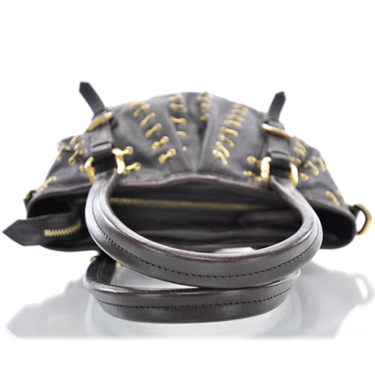 Burberry Leather Metal Stitch Lowry Brown 5 of 11
