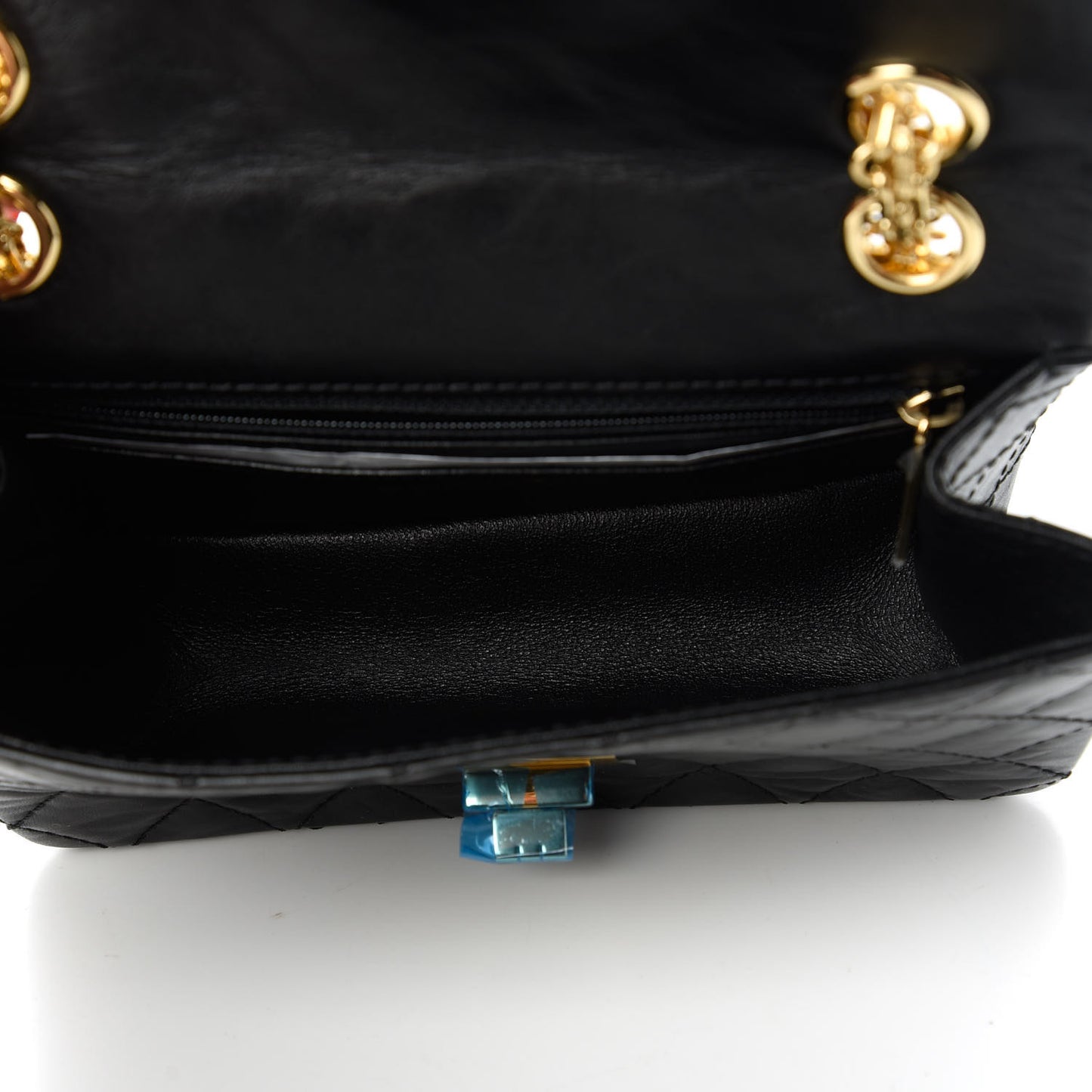 Aged Calfskin Quilted 2.55 Reissue Mini Flap Black