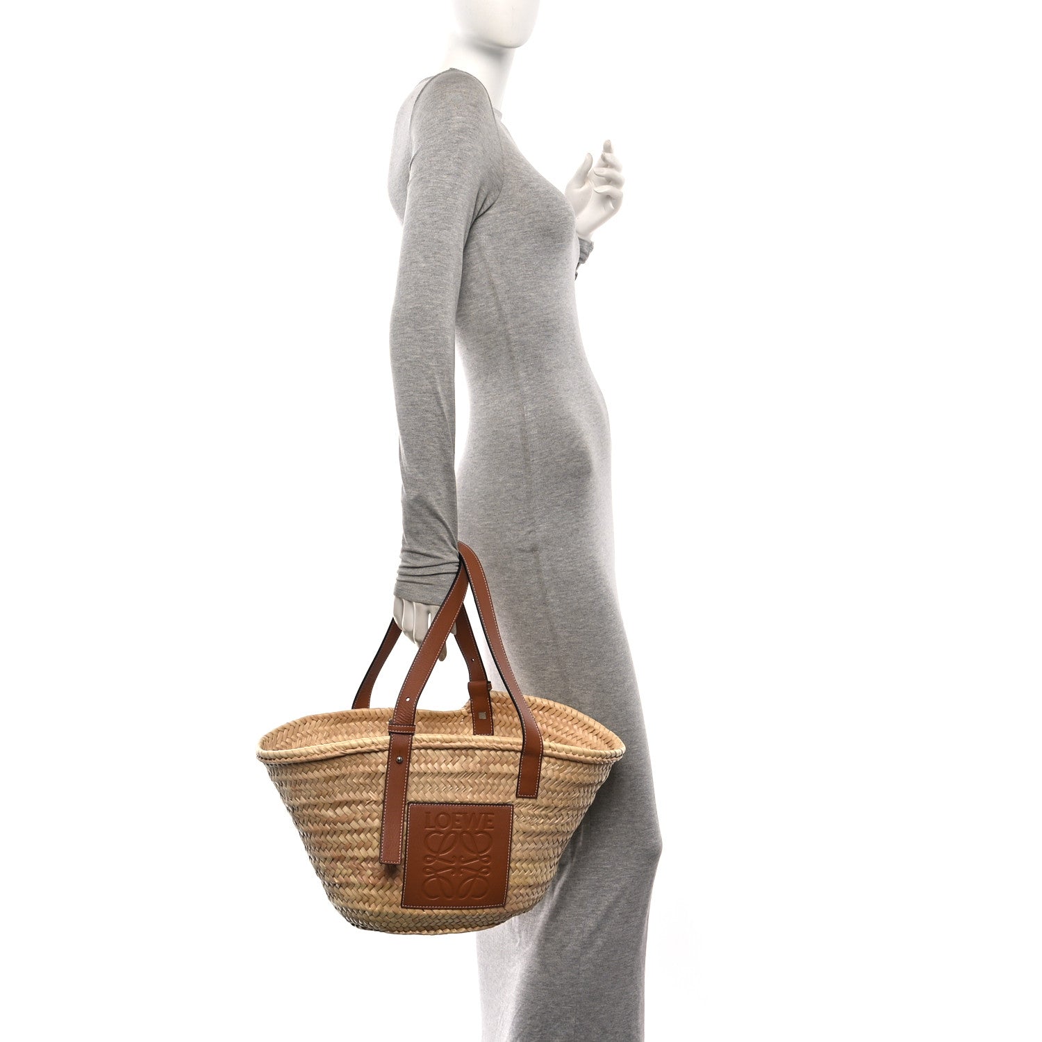 Loewe Raffia Small Basket Tote Bag Natural Tan 3 of 9