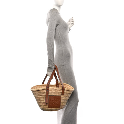 Loewe Raffia Small Basket Tote Bag Natural Tan 3 of 9