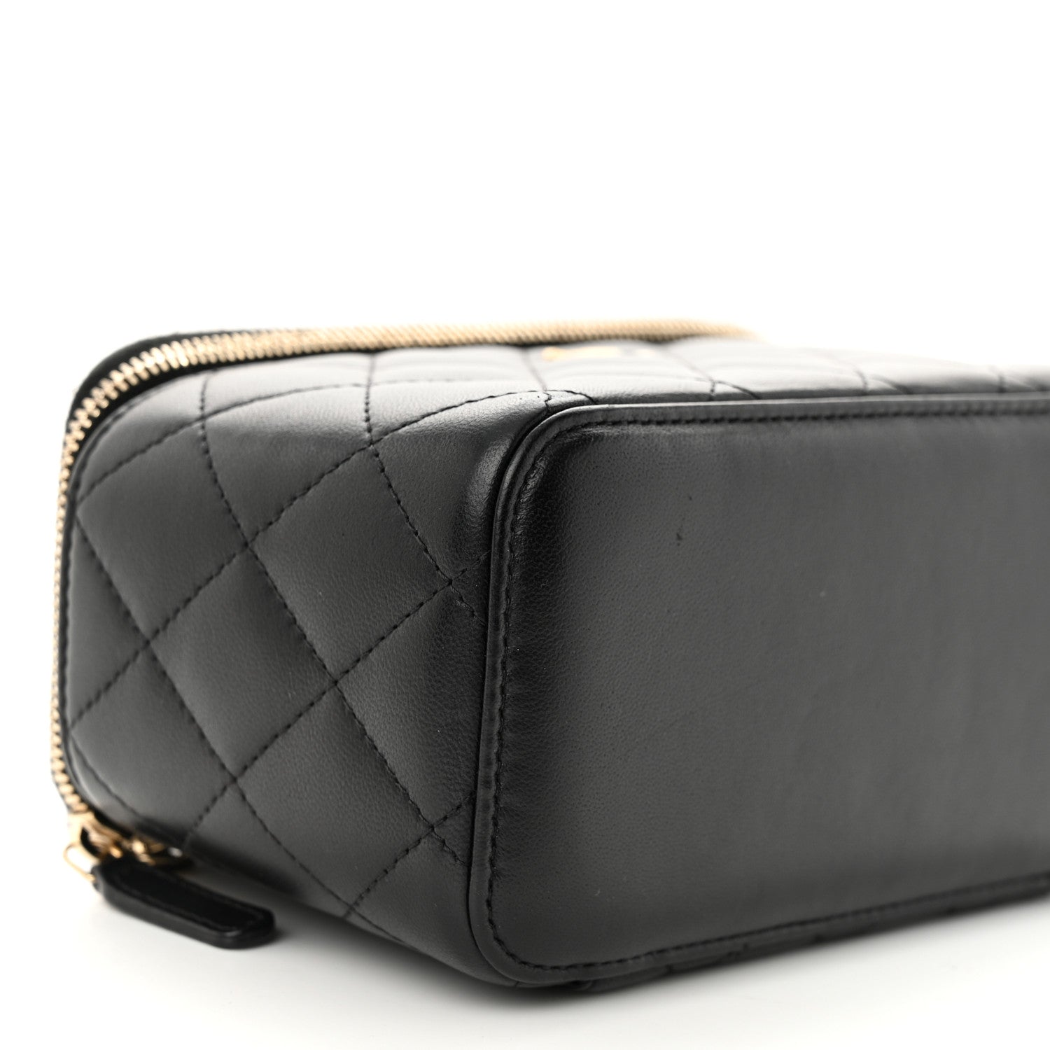 Chanel Lambskin Quilted Pearl Crush Small Vanity Case With Chain Black 9 of 13