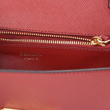 Prada Saffiano Chain Crossbody Bag Fuoco 6 of 8