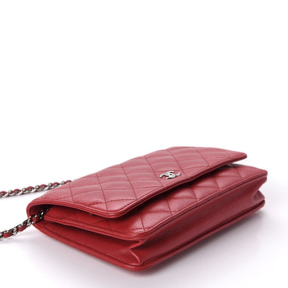 Chanel Caviar Quilted Wallet on Chain WOC Red 4 of 11