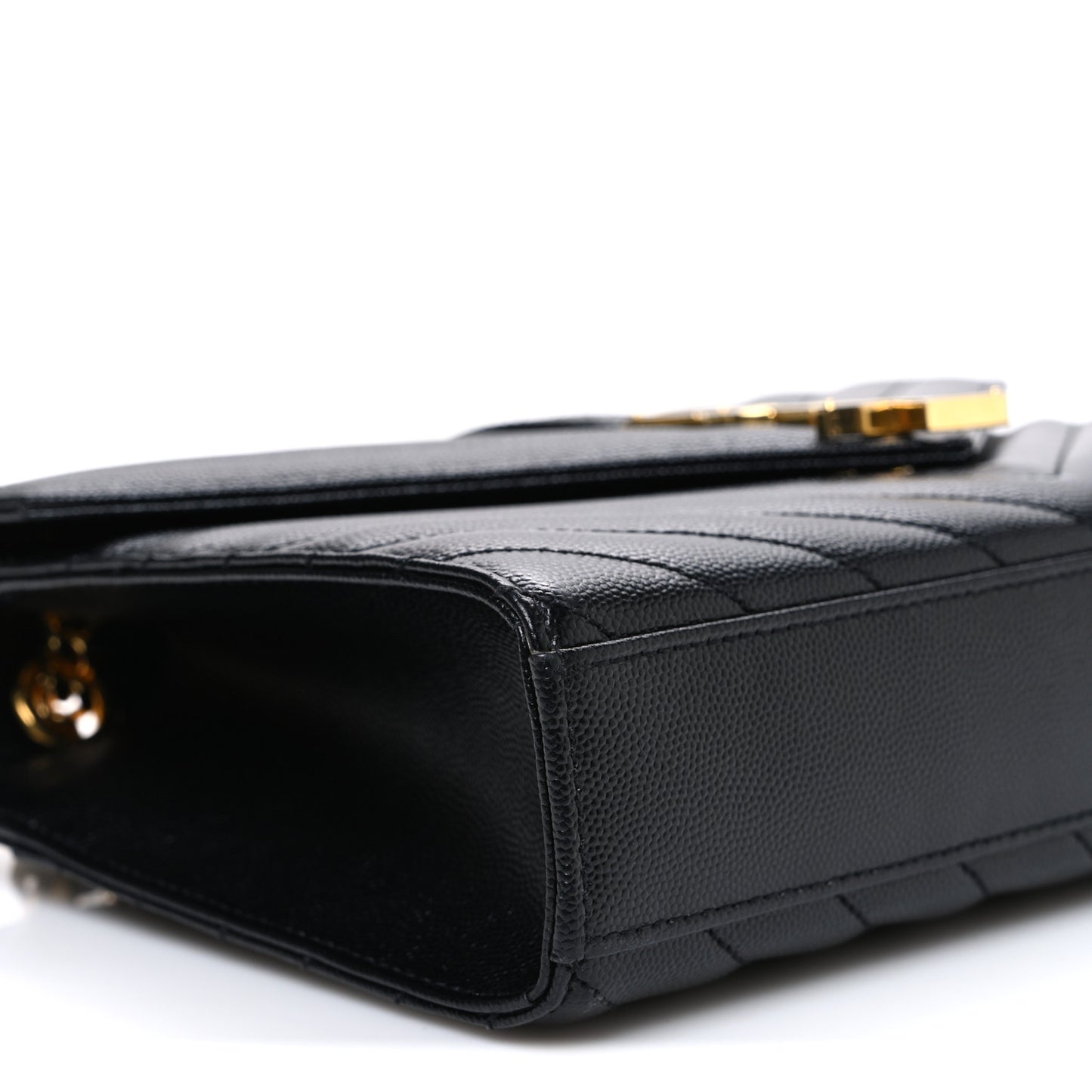 Grain De Poudre Matelasse Chevron Medium Monogram Satchel Black Black