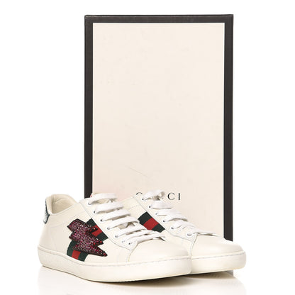 Gucci Calfskin Web Studded Lightning Ace Sneakers 36 White 12 of 12