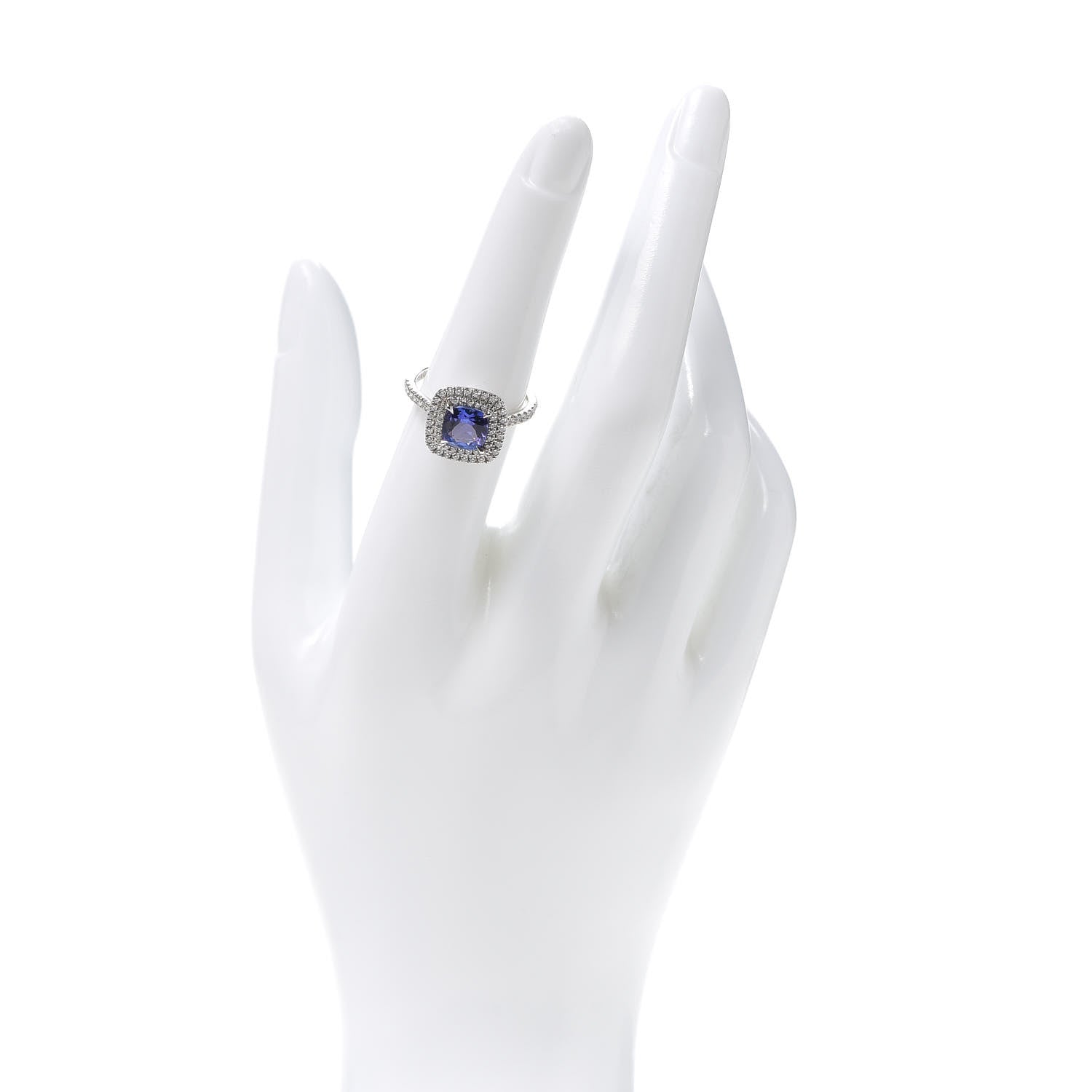 Tiffany Platinum Diamond 2.02ct Tanzanite Soleste Ring 53 6.25 2 of 5