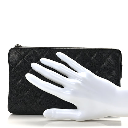 Chanel Iridescent Caviar Quilted Small Zipped Pouch Black 2 of 10