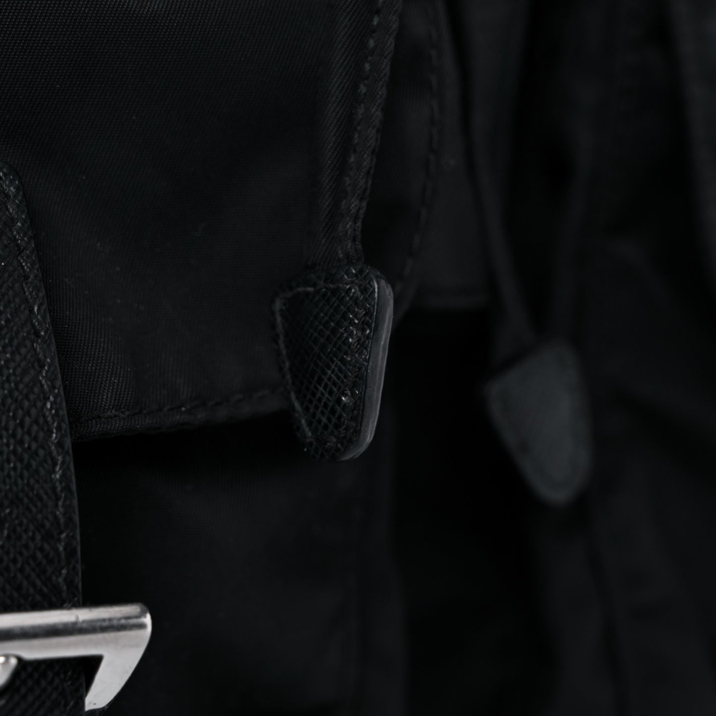 Tessuto Nylon Saffiano Medium Backpack Black