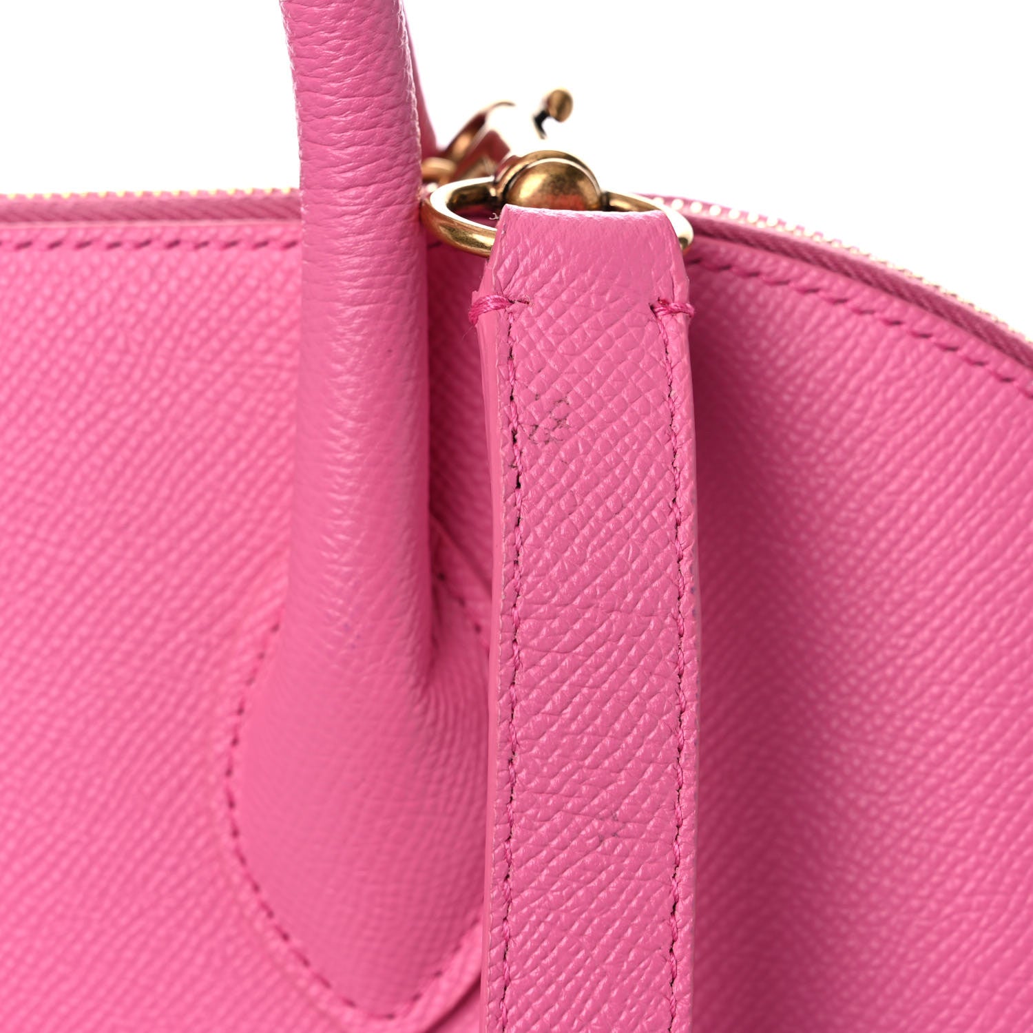 Balenciaga Signature Grained Calfskin Logo M Ville Top Handle Bag Acid Pink 15 of 17