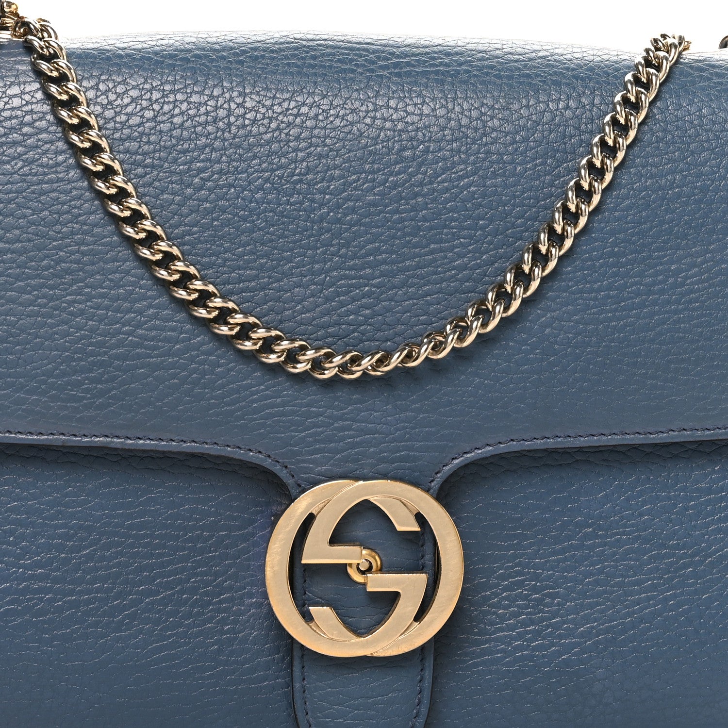 Gucci Dollar Calfskin Small Interlocking G Shoulder Bag   Caspian 8 of 11