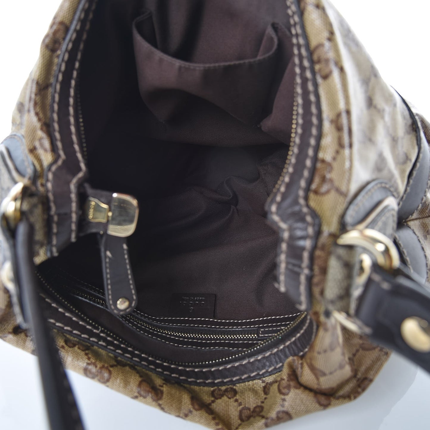 Crystal Monogram Mix Hobo Dark Brown