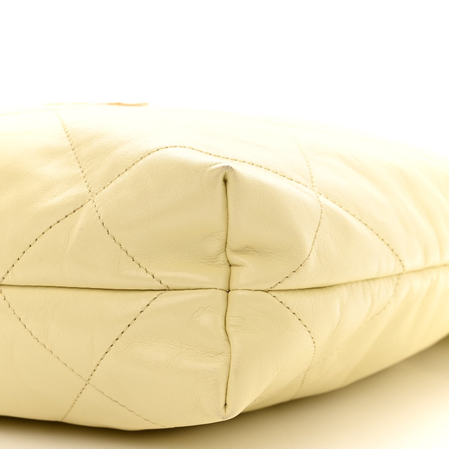 Shiny Calfskin Quilted Small Chanel 22 Light Yellow
