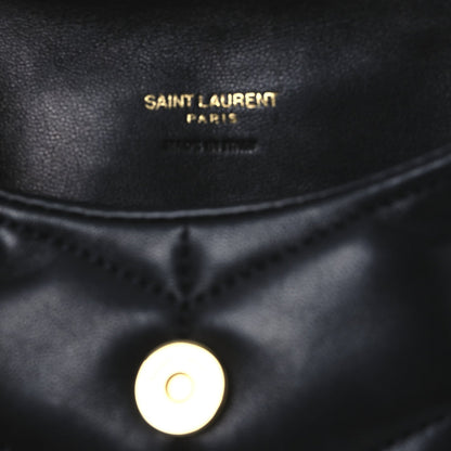 Saint Laurent Lambskin Monogram Loulou Puffer Pouch Clutch Black 6 of 13