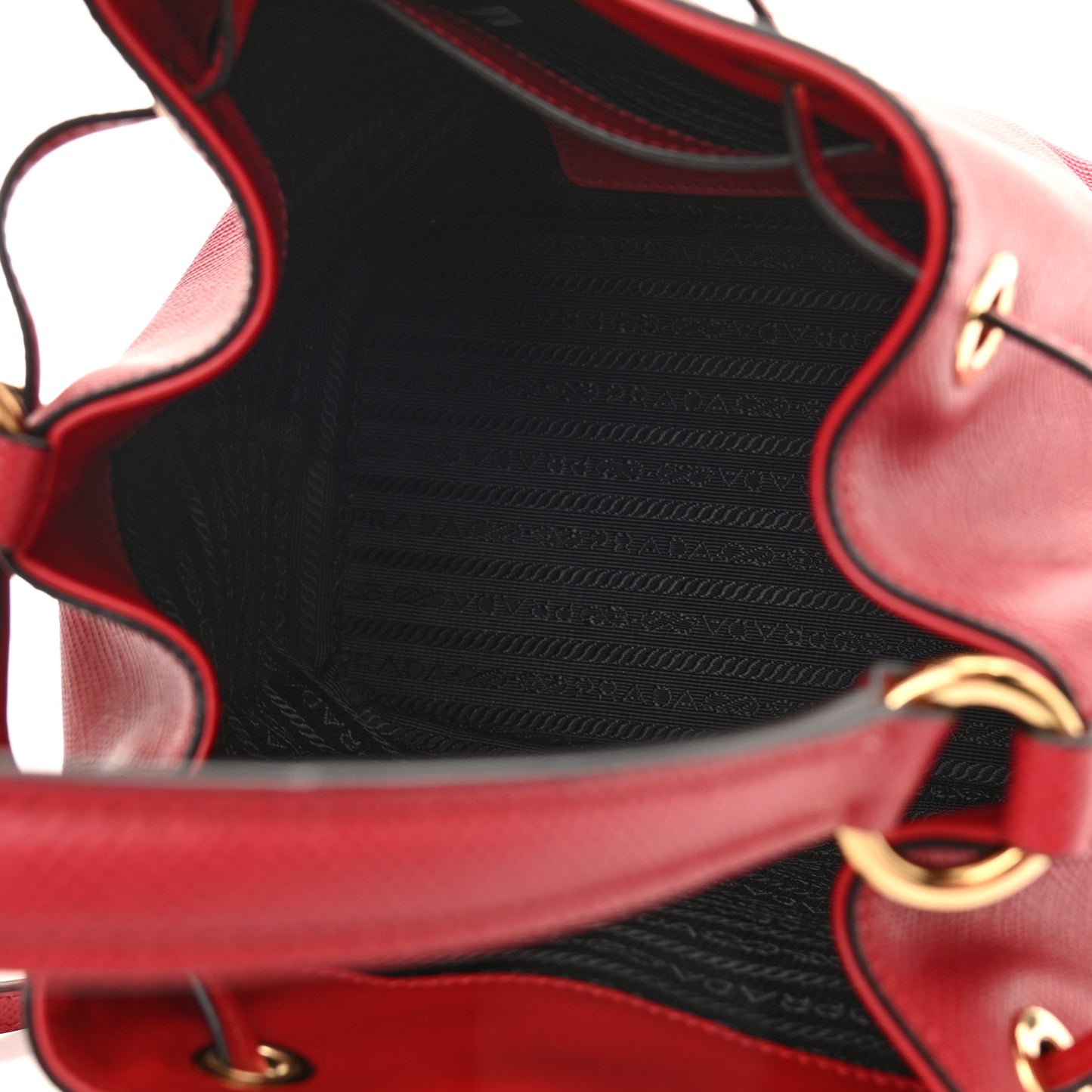 Saffiano Cuir Bucket Bag Fuoco