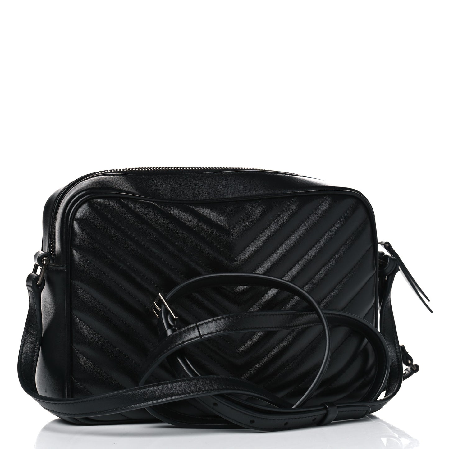 Calfskin Matelasse Monogram Lou Camera Bag Black