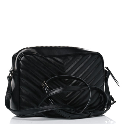 Saint Laurent Calfskin Matelasse Monogram Lou Camera Bag Black 2 of 9