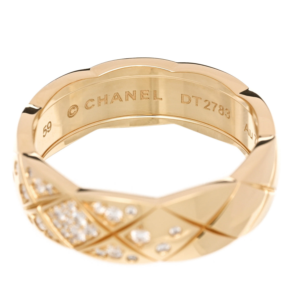 Chanel 18K Yellow Gold Diamond Small Coco Crush Ring 59 8.75 5 of 7