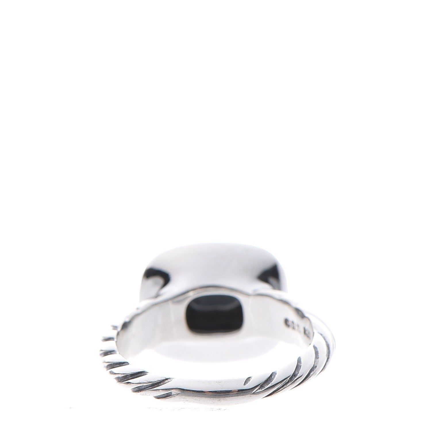 David Yurman Sterling Silver Diamond Hematite 10mm Noblesse Ring 51 5.75 3 of 4