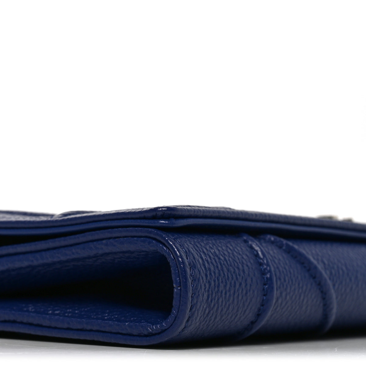 Grained Calfskin Diorama Croisiere Chain Wallet Blue