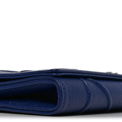Christian Dior Grained Calfskin Diorama Croisiere Chain Wallet Blue 9 of 10