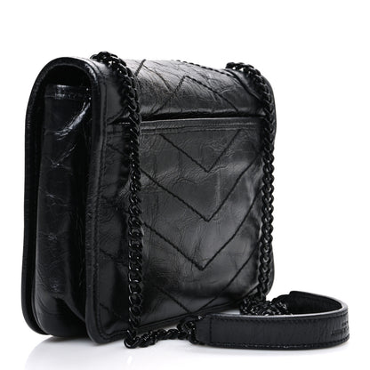 Saint Laurent Crinkled Calfskin Matelasse Monogram Niki Chain Wallet Black 3 of 10