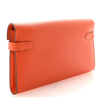 Hermes Chevre Mysore Kelly Longue Wallet Feu 3 of 8