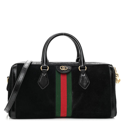 Gucci Suede Patent GG Web Medium Ophidia Boston Black 1 of 13